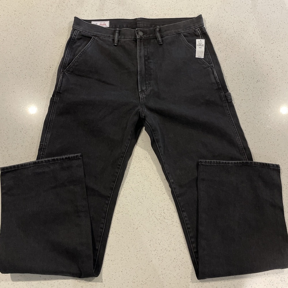 NWT Gap Men's 90s loose carpenter pants 33/34 Black